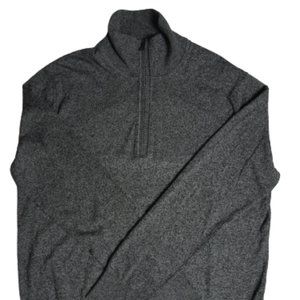 NWT Men's Banana Republic Heather Gray Pima Cotton Cashmere Quarter Zip Pullover